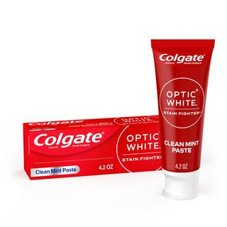 Colgate Optic White Stain Fighter Whitening Toothpaste, Clean Mint, 4.2 OZ | CVS Health