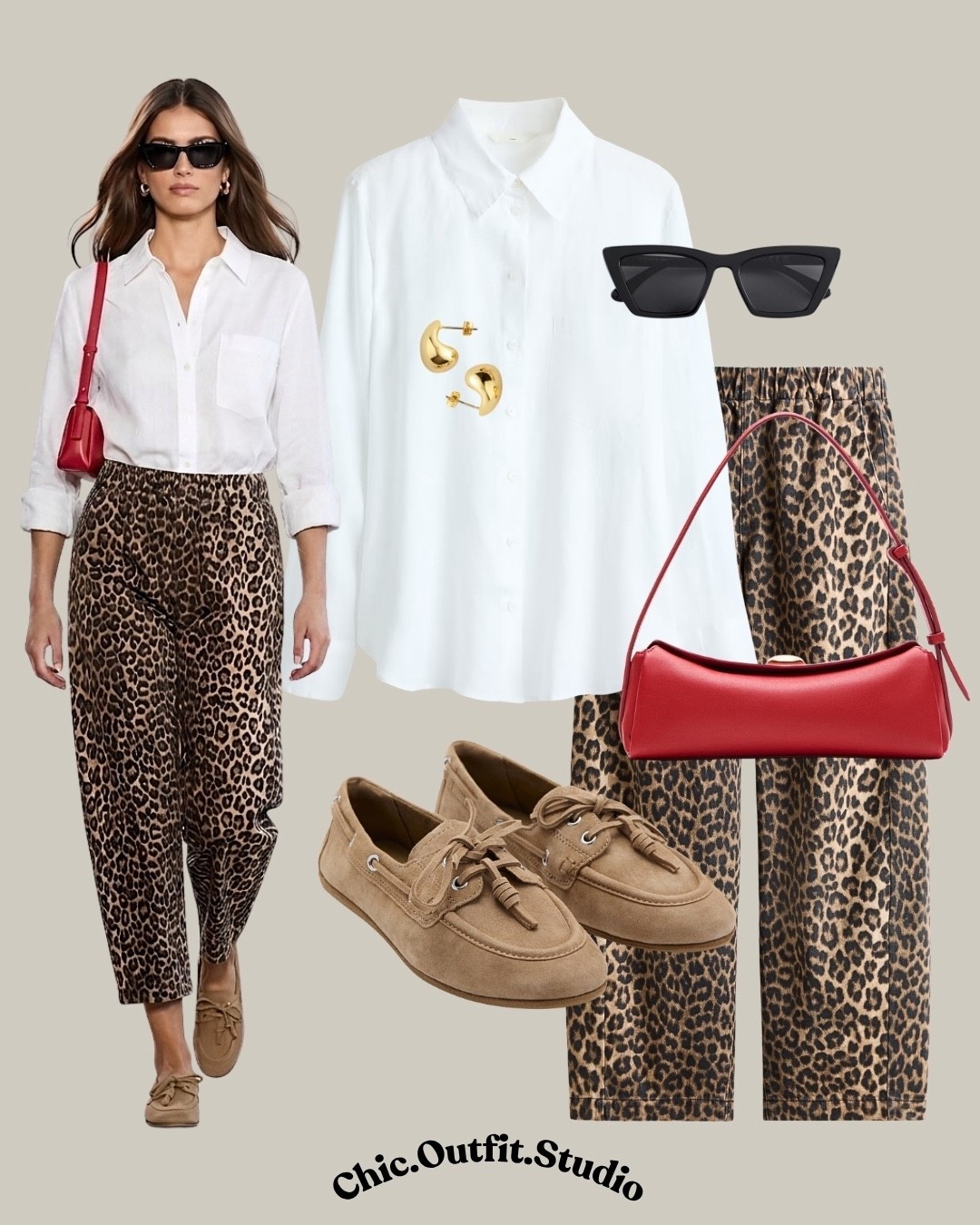Leopard Pants & White Shirt Elevated Look

✨A classic white shirt and leopard print pants outfit creates a timeless, polished spring look. Styled with loafers and a statement bag, this outfit feels elevated, effortless, and perfect for a refined everyday wardrobe.

✨Perfect for office outfits, meetings, lunch dates, or smart casual settings.

Tags: leopard pants outfit women, white shirt outfit women, smart casual spring outfit, work outfit women spring, minimalist chic outfit, european style outfit women, elevated basics outfit, office outfit ideas women, classic with a twist outfit, transitional spring outfit

#LTKshoes #LTKspring #LTKstyletip