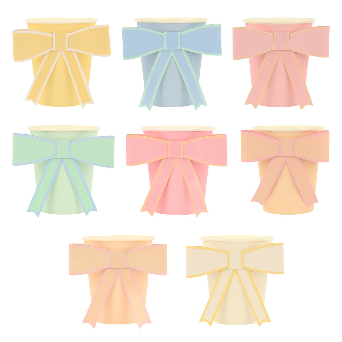 Pastel Bow Cups (x 8) | Meri Meri