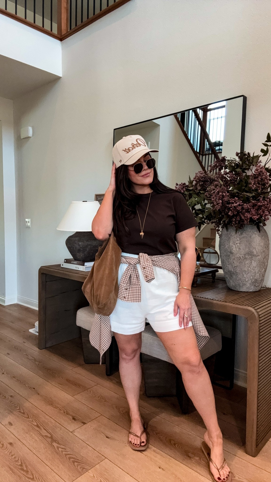Midsize outfit inspo - summer fashion - line shorts - trucker hat - summer outfit inspo 

#LTKSummerEdit #LTKMidsize #LTKStyleTip