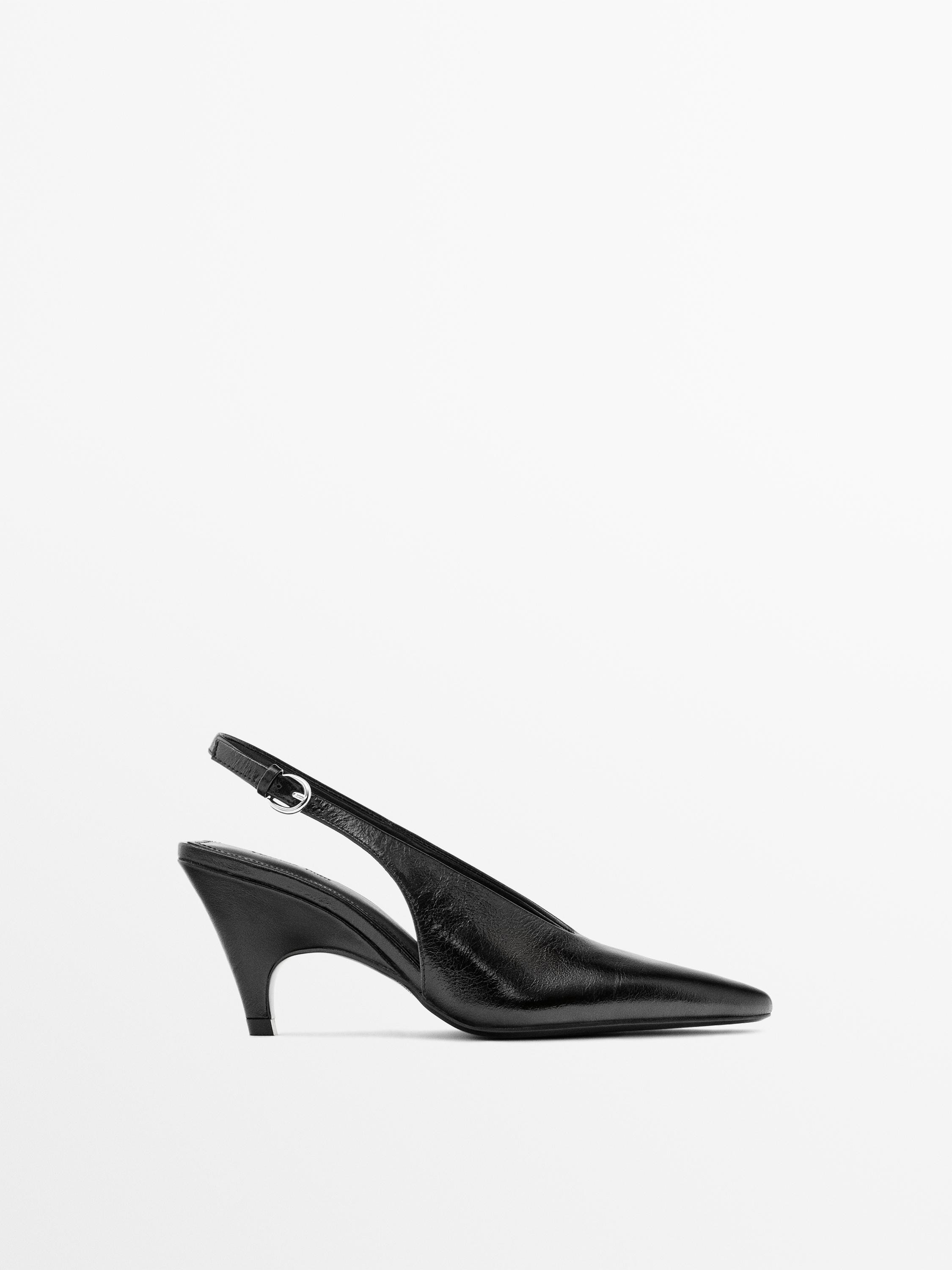 Chaussures à talon en cuir | Massimo Dutti FR