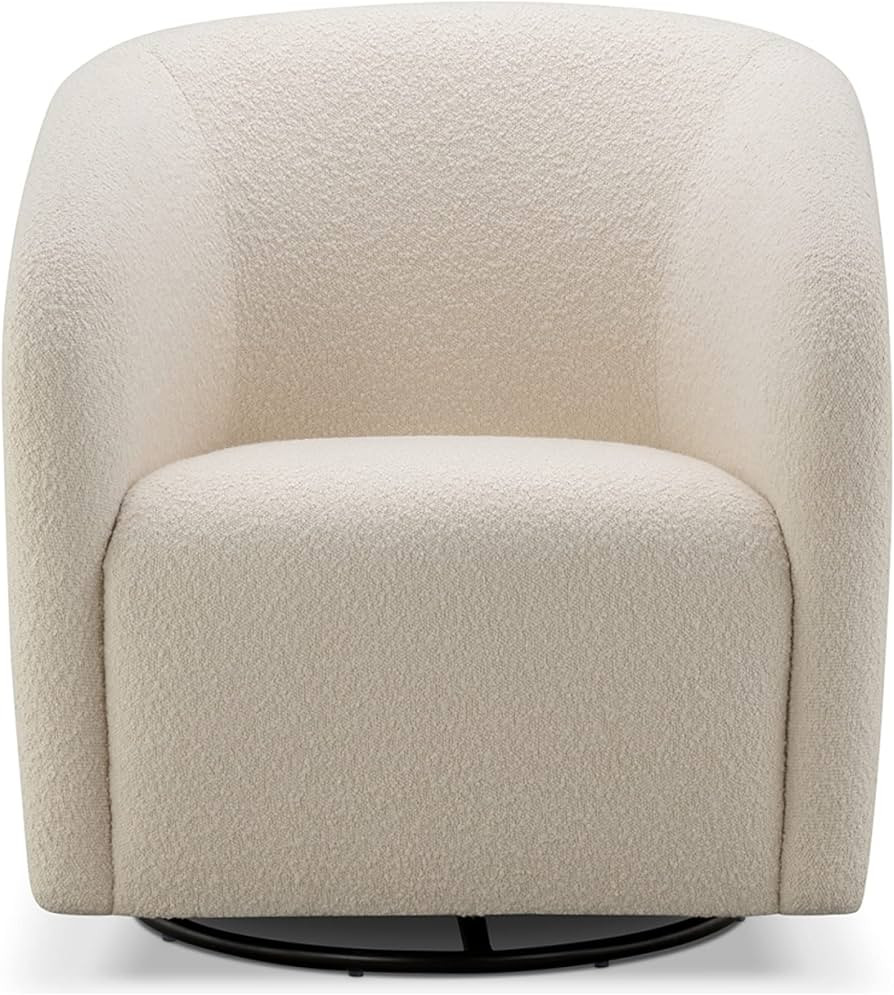 CHERS Mercer Swivel Accent Chair, Fully Assembled Round Barrel Chairs, Ergonomic Boucle Lounge Ch... | Amazon (US)