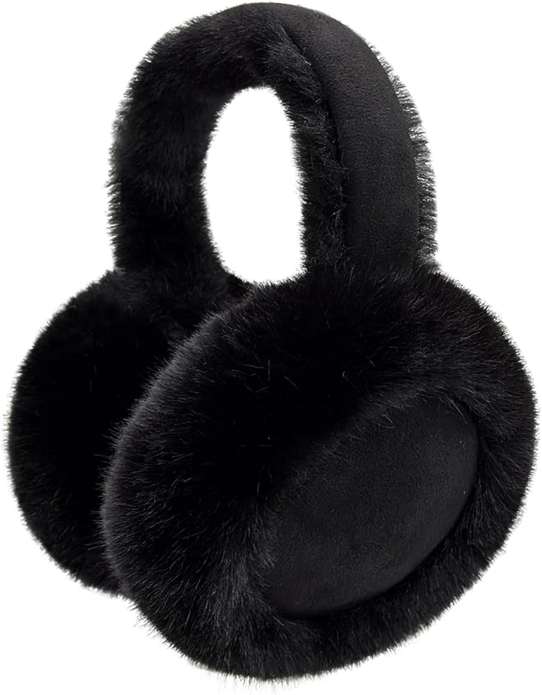 Ear Muffs for Winter Women Foldable Fuzzy Cold Outdoor Earmuffs Soft Faux Furry Ear Warmers Cover... | Amazon (US)