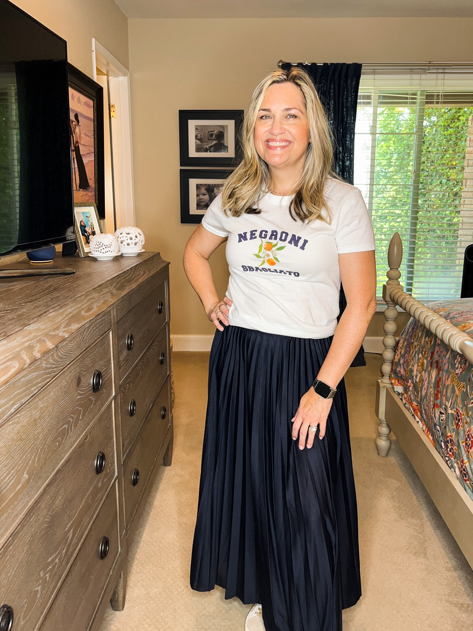This adorable pleated skirt looks good styled so many different ways! I love the movement of it & it couldn’t be more comfortable. It’s also a steal at $20. Fyi, the fabric is a bit sheer, just wear dark under garments & it’s perfect! Wearing small
.
.
Over 50, over 40, classic style, preppy style, style at any age, ageless style, striped shirt, summer outfit, summer wardrobe, summer capsule wardrobe, Chic style, summer & spring looks, backyard entertaining, poolside looks, resort wear, spring outfits 2024 trends women over 50, white pants, brunch outfit, summer outfits, summer outfit inspo, affordable, style inspo, street  wear, dress, heels, sandals, comfy, casual, over 40 style, over 50, Walmart finds, coastal inspiration, beachy, elevated casual, casual luxe, neutrals, essentials, capsule items





#LTKSeasonal #LTKOver40 #LTKtravel #LTKBacktoSchool #LTKbeauty #LTKFindsUnder50 #LTKunder50 #LTKunder100 #LTKstyletip