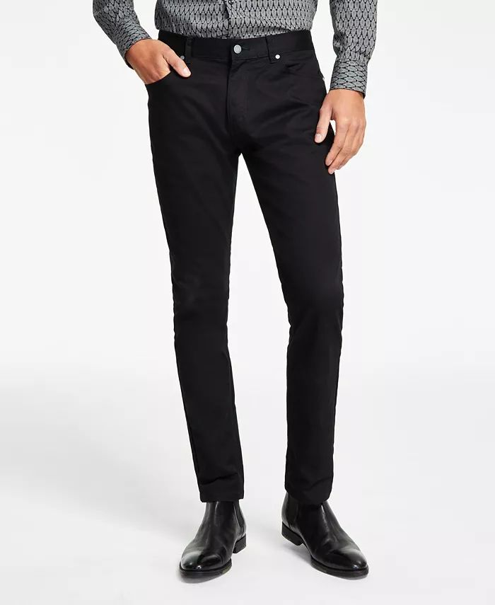 Men's Five-Pocket Straight-Fit Twill Pants, Created for Macy's | Macy's