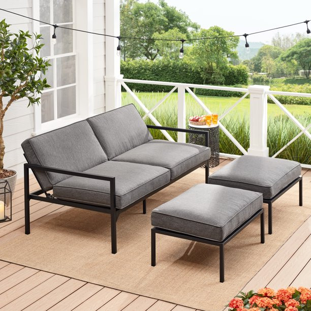 Mainstays Moss Falls 3 Piece Outdoor Sofa Daybed Set | Walmart (US)