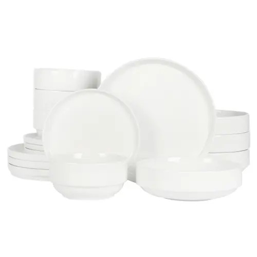 Gibson Home Rothernberg Stackable Porcelain Dinnerware Set in White at Nordstrom | Nordstrom