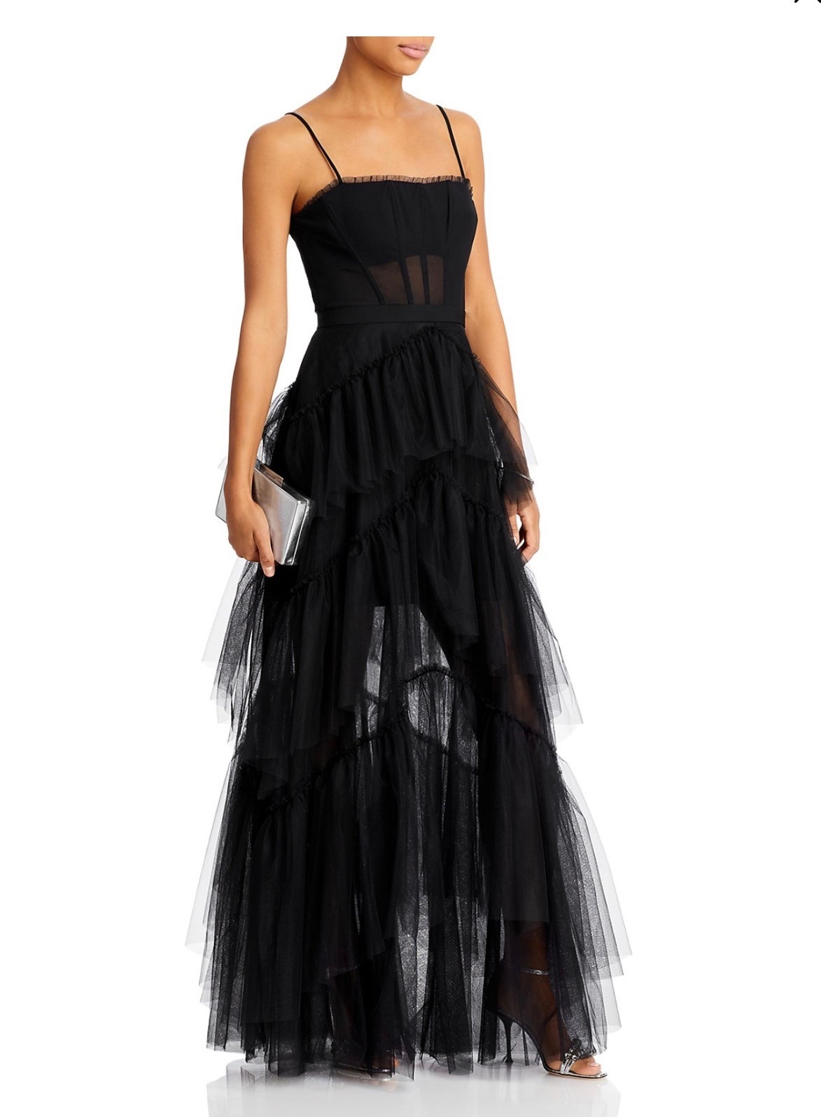 BCBG Maxazaria
Oly Gown

Ruffle-trimmed straight neck and back
Adjustable shoulder straps, sleeveless
Inner grip trims, boning in bodice

#LTKWedding #LTKTravel #LTKootd