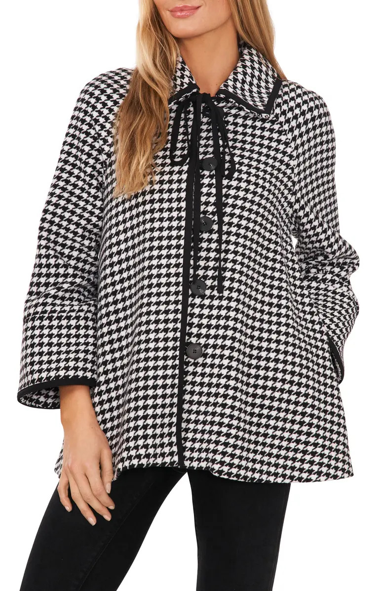 CeCe Houndstooth Cape Jacket | Nordstrom | Nordstrom