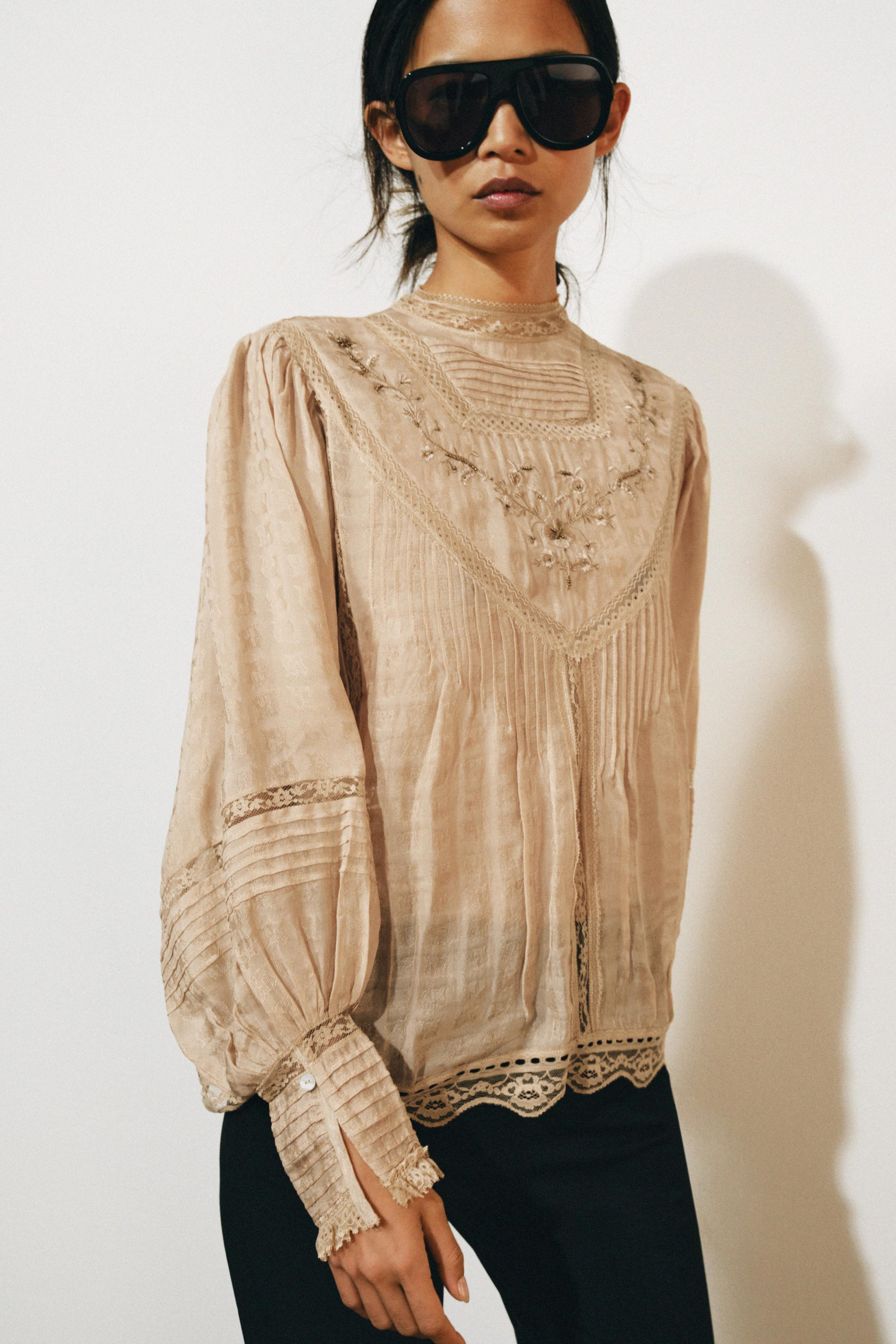 ZW COLLECTION EMBROIDERED ROMANTIC SHIRT | Zara US