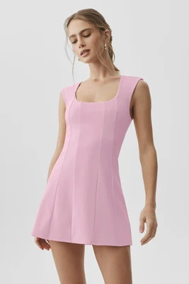 ALO Softsculpt Desire Tennis Dress in Pink Marshmallow, Size: Small | Alo Yoga