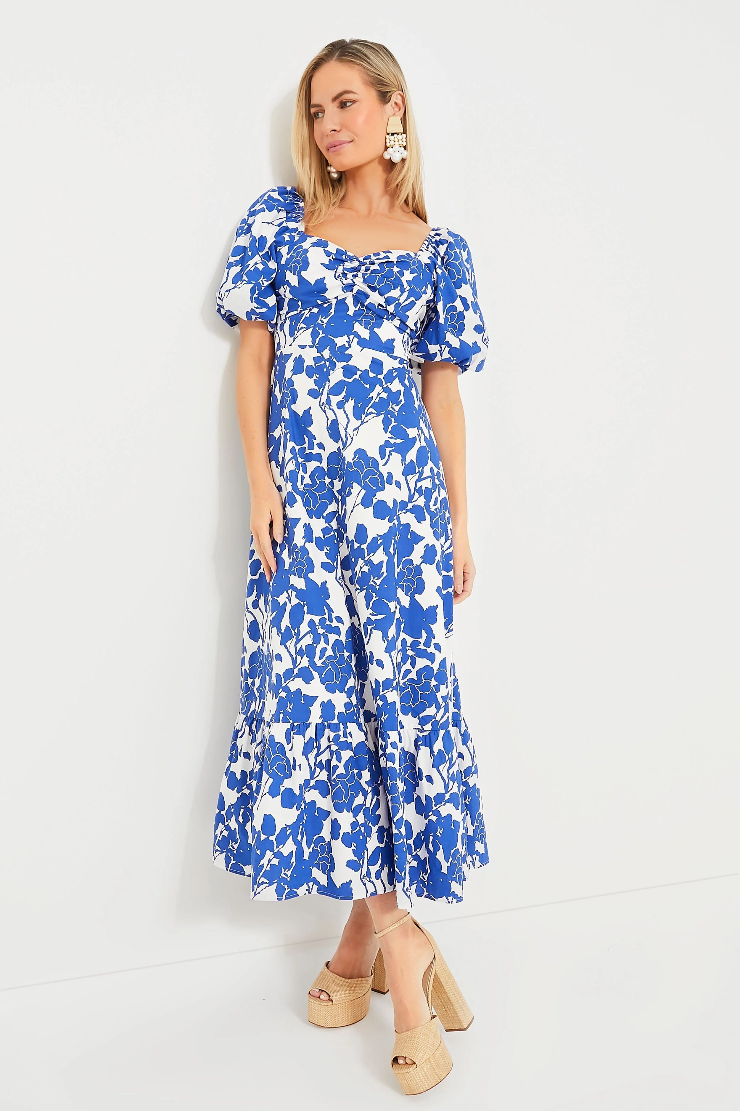 Blue Floral Seaport Midi Dress | Tuckernuck (US)