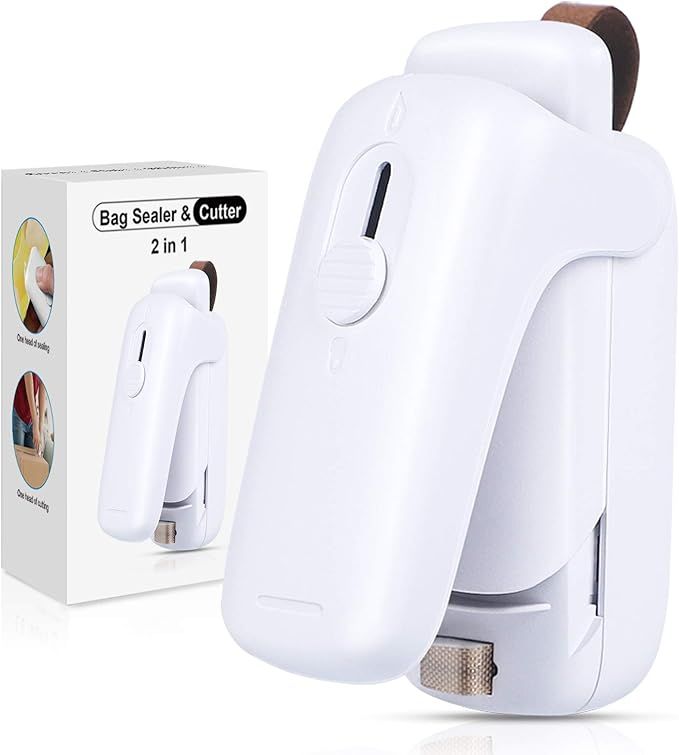 EZCO Bag Sealer Mini, Handheld Bag Heat Vacuum Sealer, 2 in 1 Heat Sealer & Cutter Portable Bag R... | Amazon (US)