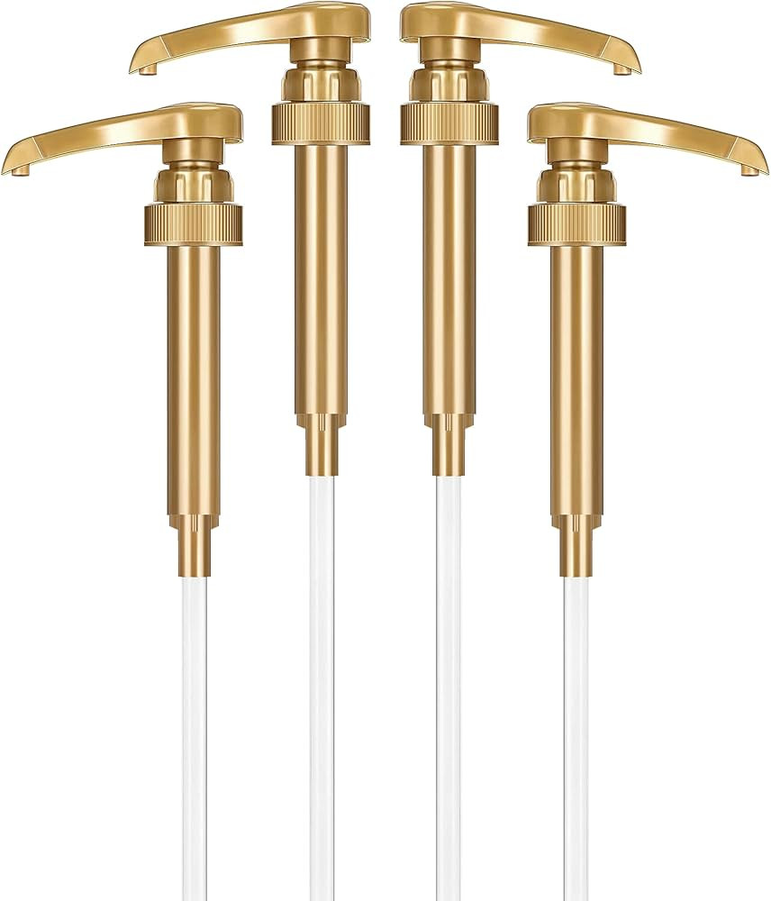 4-Pack Gold Little Squirt Syrup Pumps for Coffee Syrup Bottle, Fits 750ml 25.4oz Torani, Starbuck... | Amazon (US)