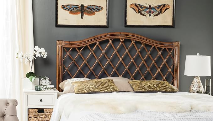 SAFAVIEH Furniture - Gabrielle Rattan Full Headboard - Brown & Multi - Rattan - Coastal Woven Des... | Amazon (US)