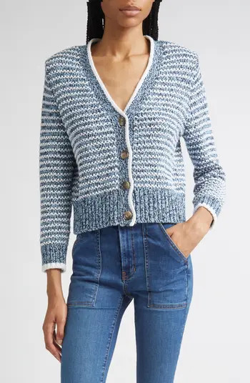 Veronica Beard Ansonia Stripe Cotton Cardigan | Nordstrom | Nordstrom