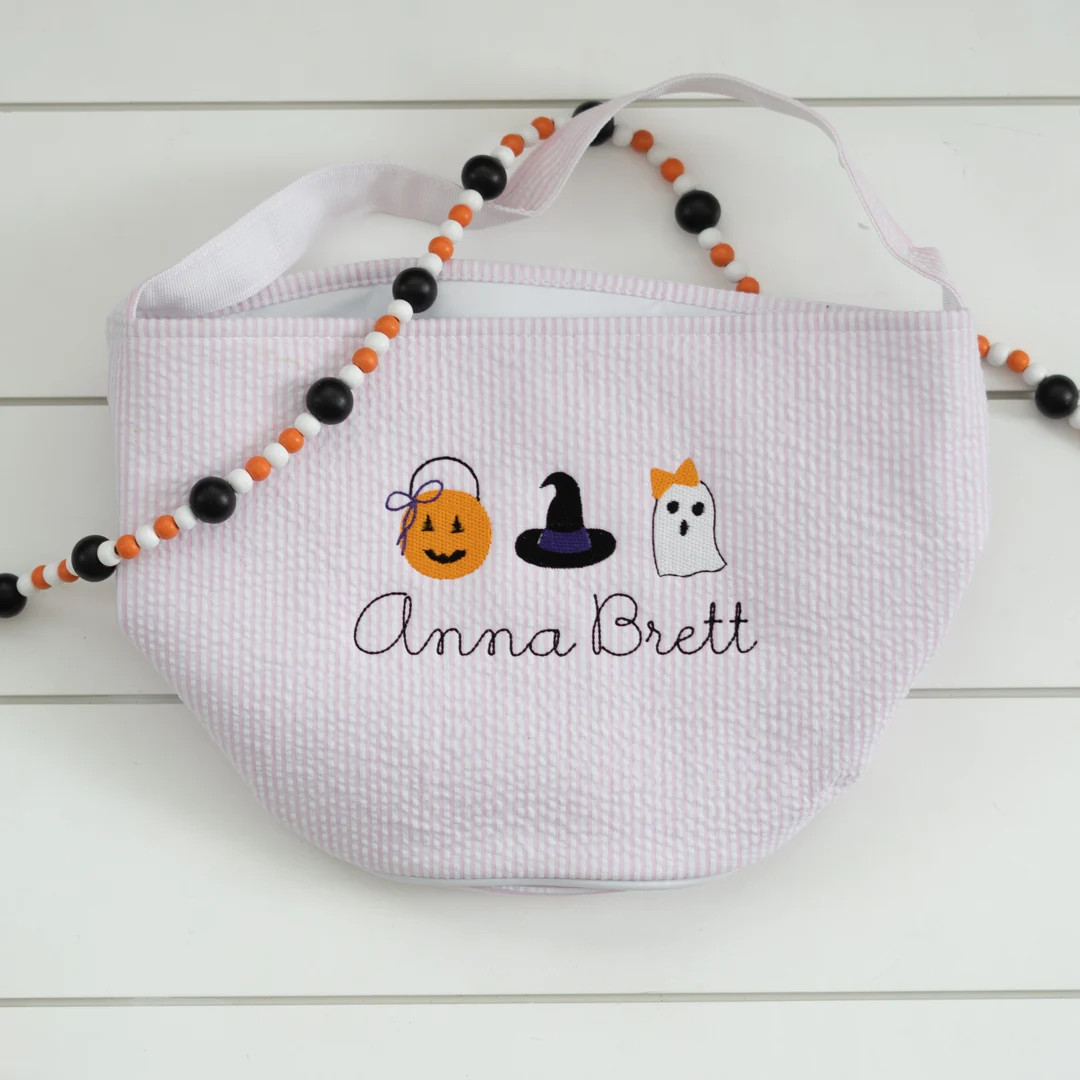 Embroidered Halloween Bucket // Personalized Trick or Treat Bucket - Etsy | Etsy (US)