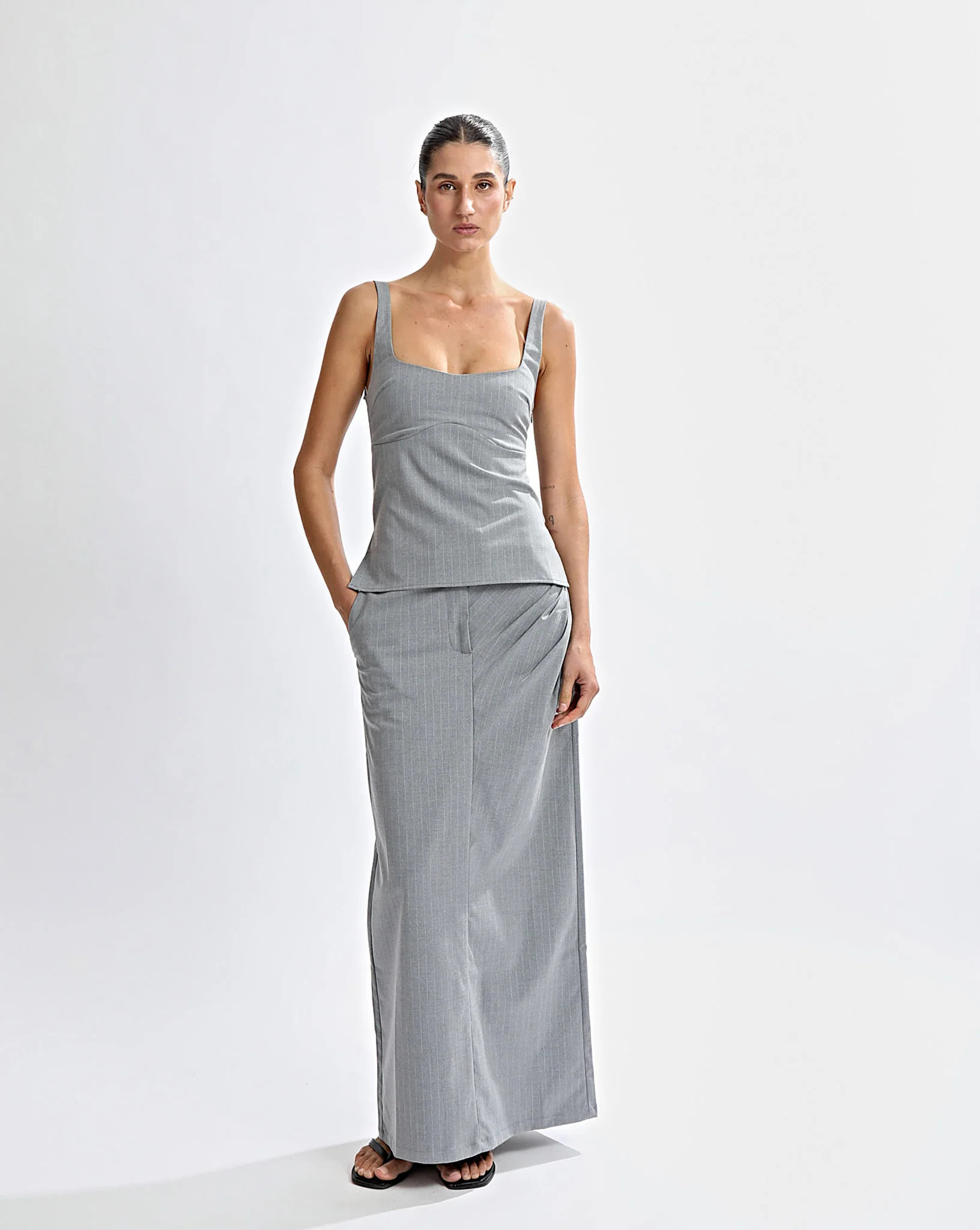 Luca Top Grey Stripe | One Mile