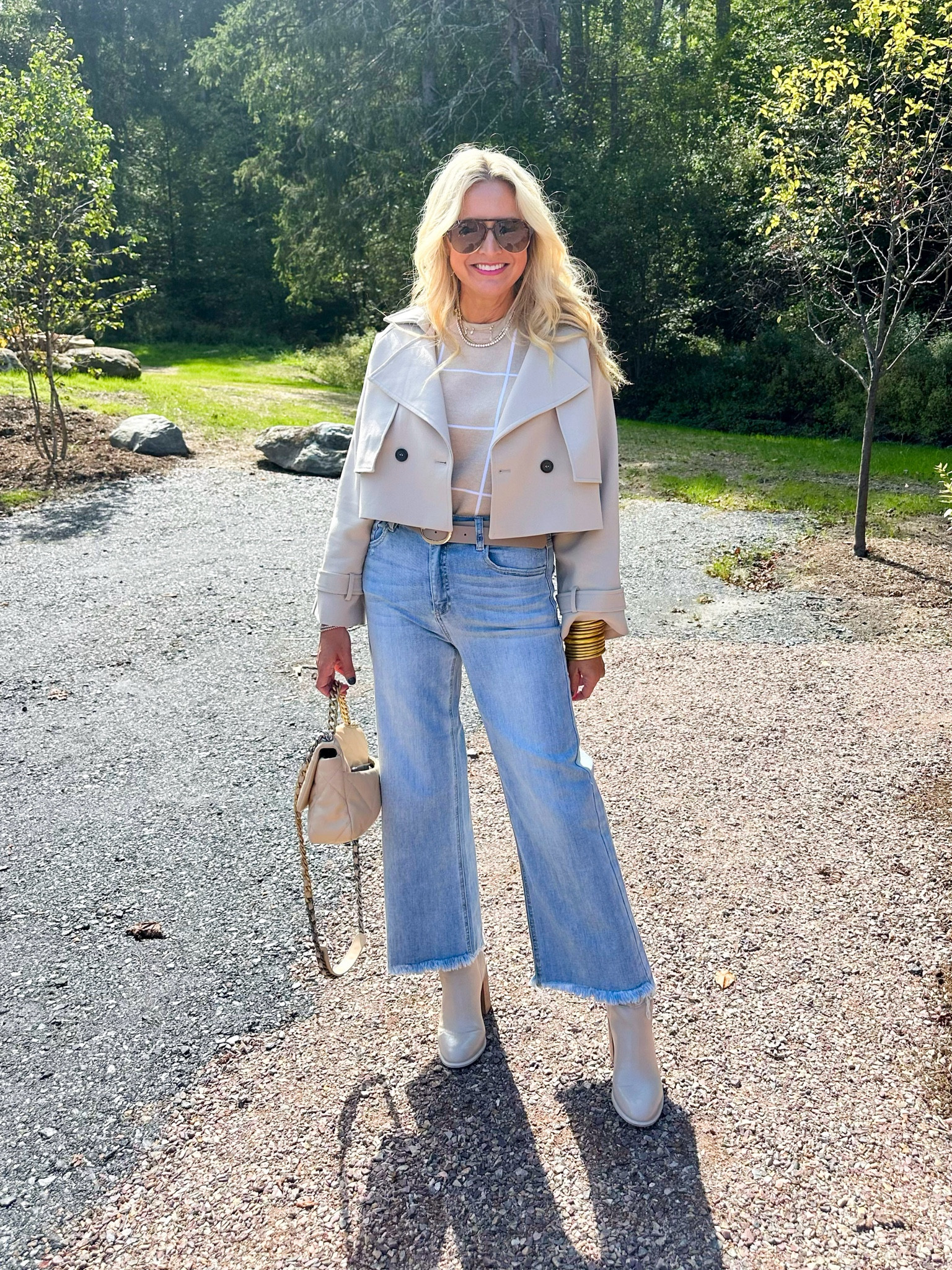 This is the cutest fall look I love all of these neutrals you could wear them together or separate. I’m wearing a small and the sweater and a small in the jacket and the jeans are a size 26 use code fancy 15 for 15% off.

#LTKStyleTip #LTKFindsUnder100 #LTKSeasonal