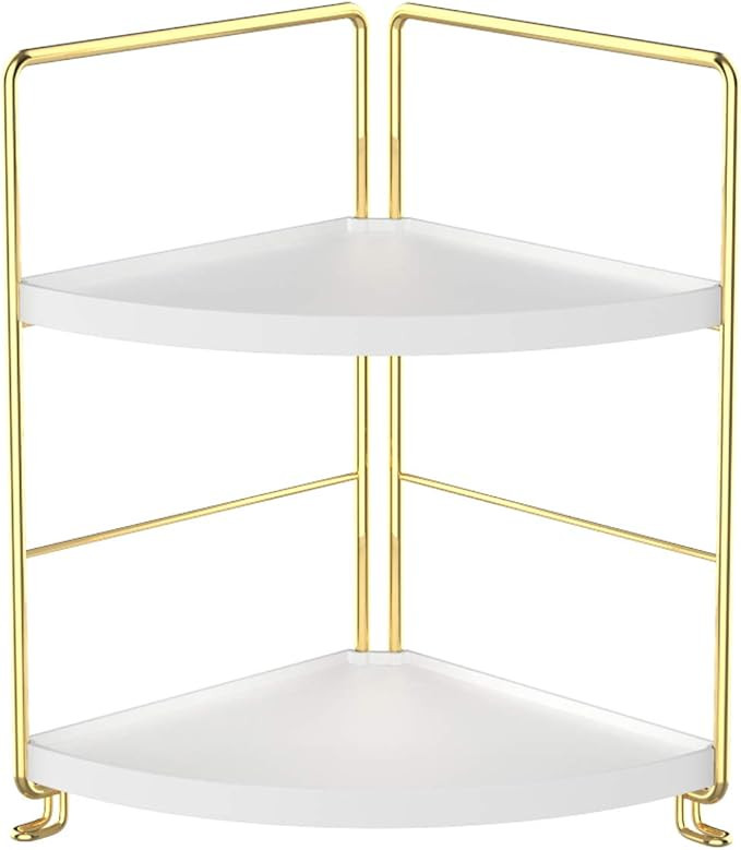 2-Tier Kitchen Spice Rack-Corner Bathroom Shelf- Kitchen Triangle Storage Rack - Standing Rack fo... | Amazon (US)