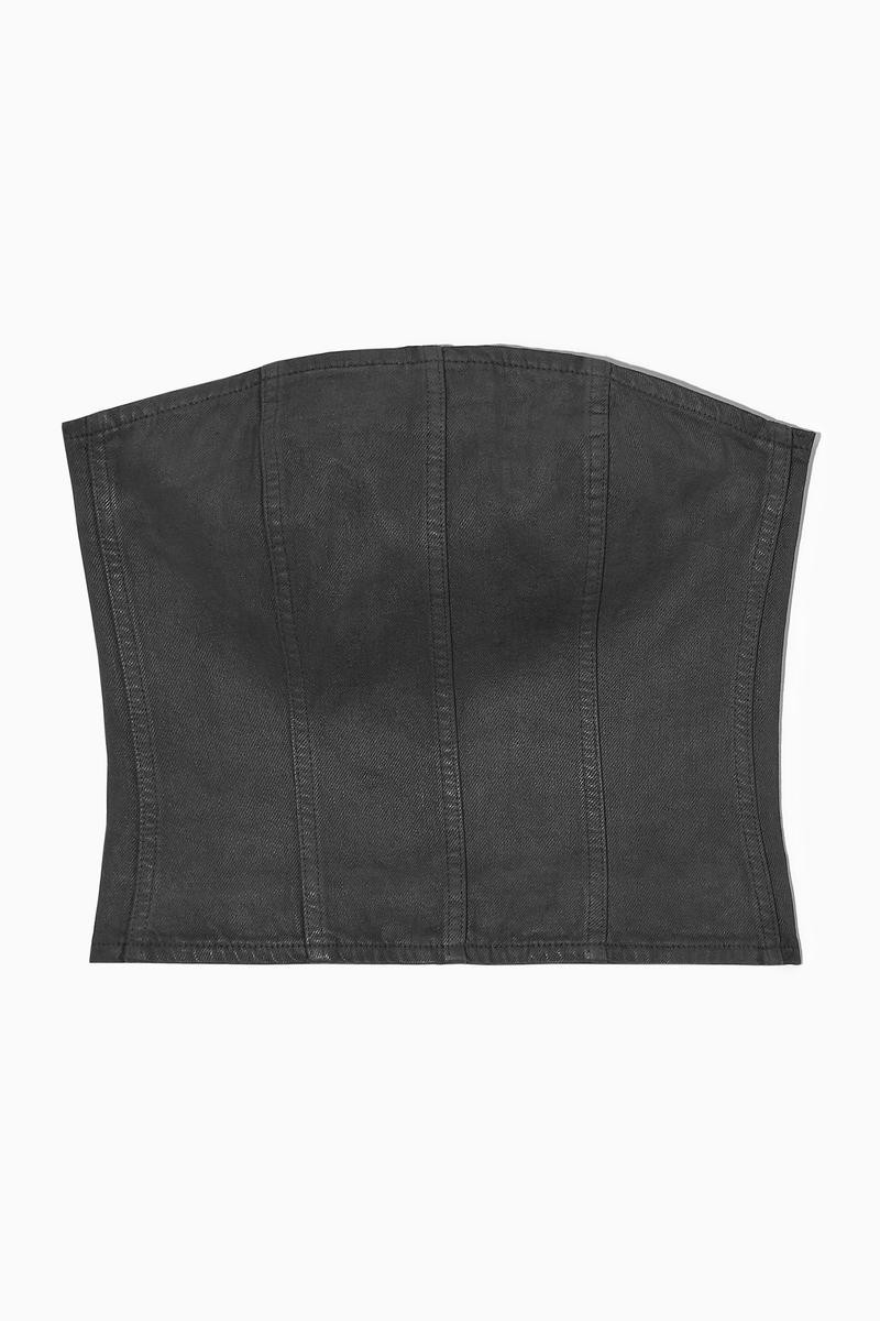 Coated-Denim Bustier | COS UK
