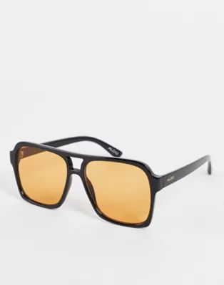 ALDO – Retro-Sonnenbrille in Schwarz mit gelben Gläsern | ASOS (Global)