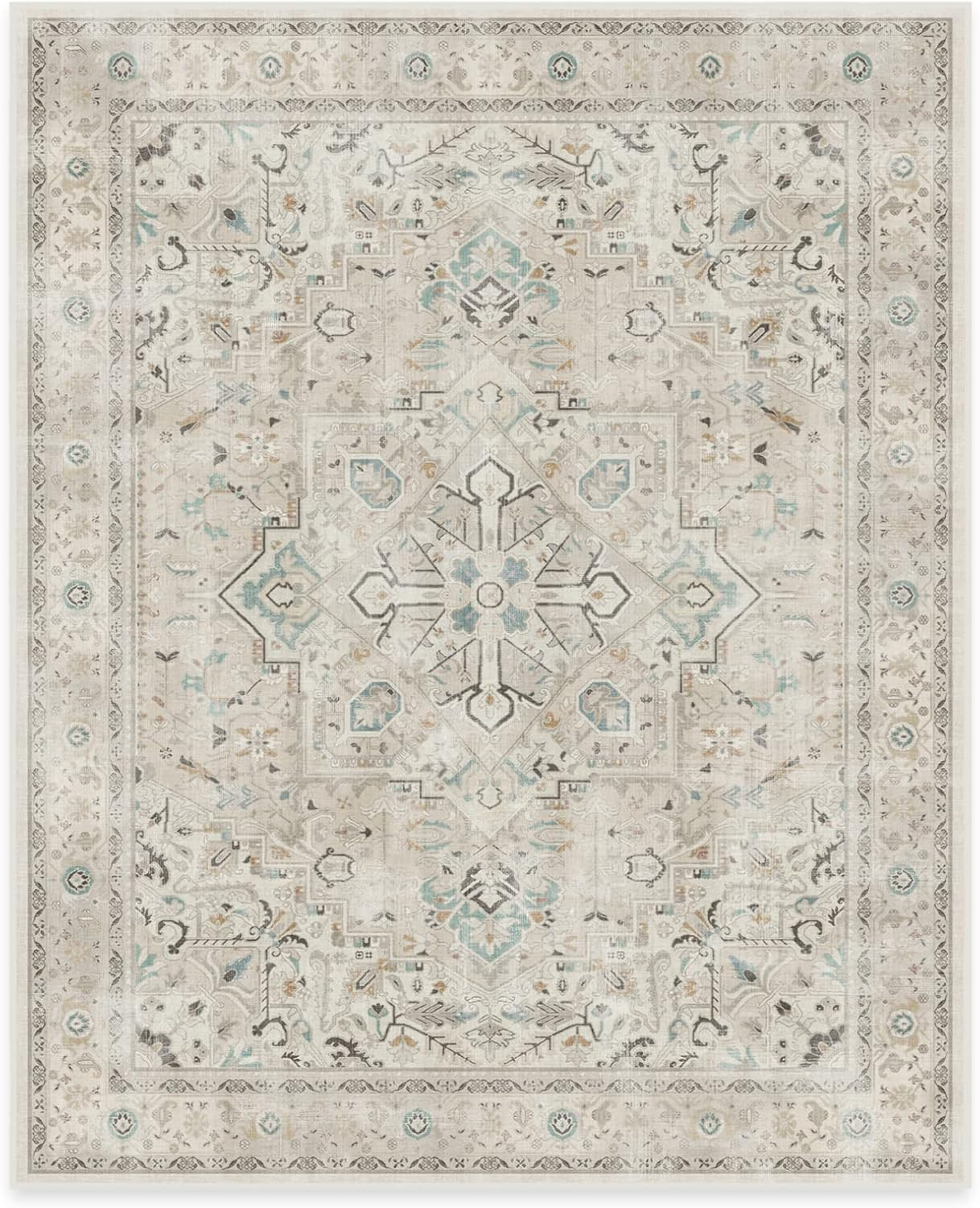 Ruggable Kamran Washable Rug - Perfect Vintage Area Rug for Living Room Bedroom Kitchen - Pet & C... | Amazon (US)