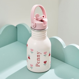 Personalised Heart Flower Pink Water Bottle | My 1st Years (Global)