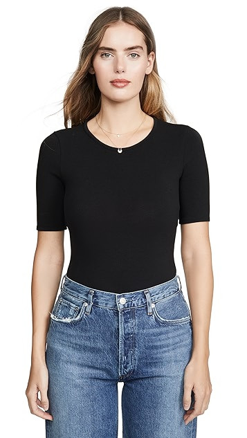 Short Sleeve Crew Neck Thong Bodysuit | Shopbop