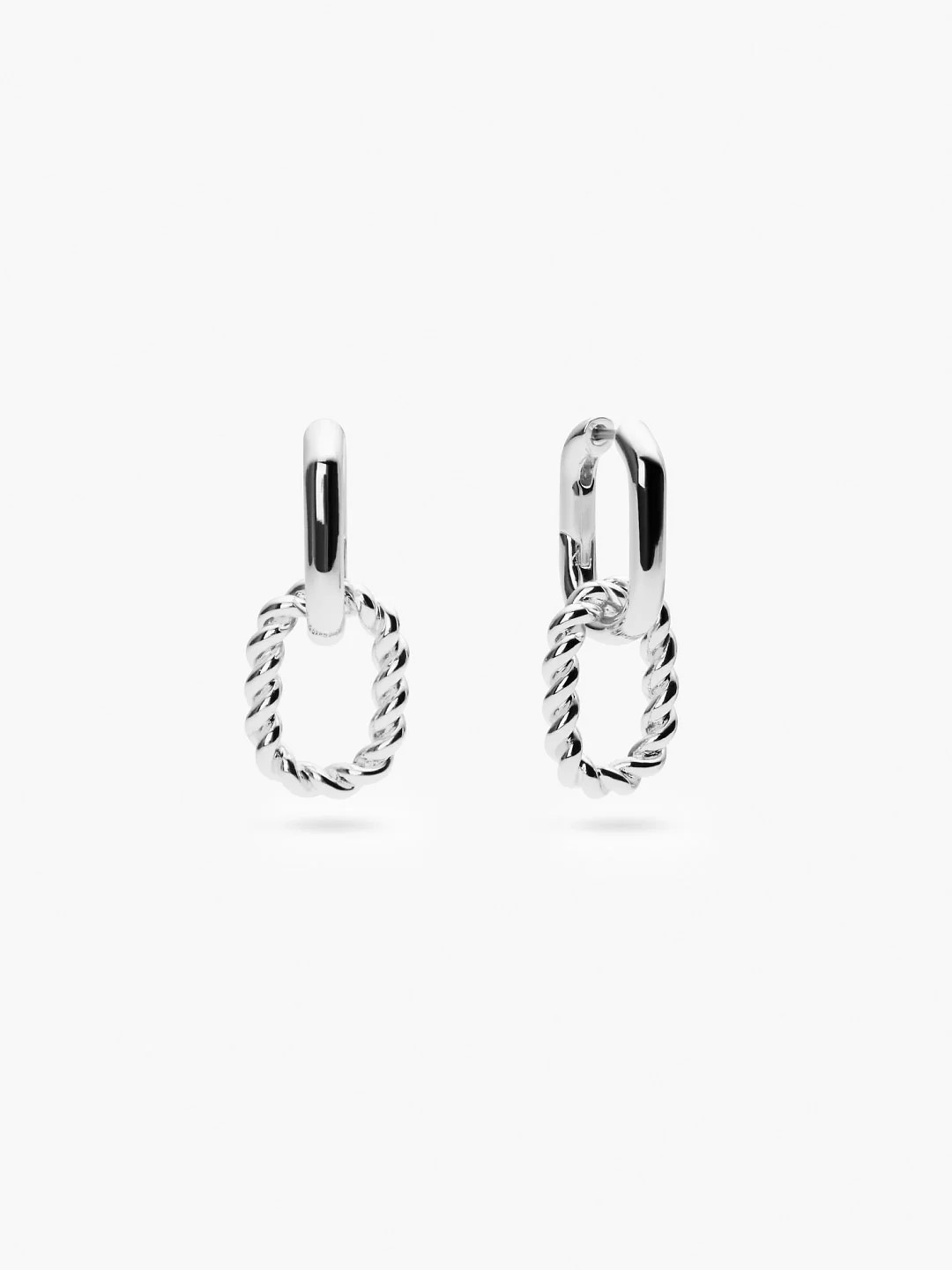 Double Hoop Earrings - Ash Double Silver | Ana Luisa