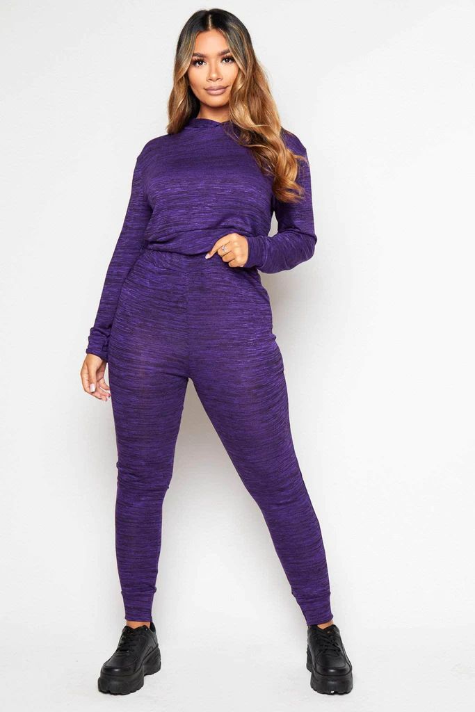 Purple Jersey Hoodie & Leggings Loungeset | Hidden Fashion (Global)