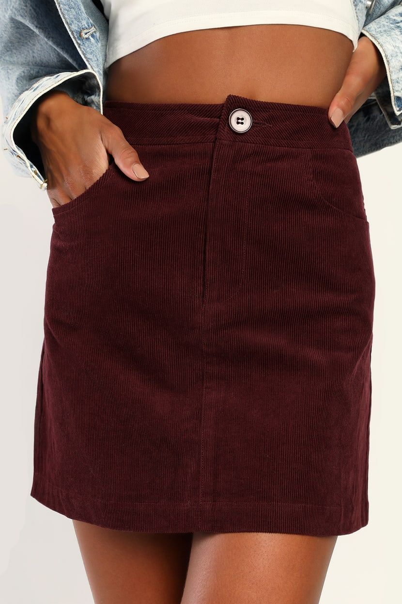 Cute Coordination Plum Purple Corduroy Mini Skirt | Lulus (US)