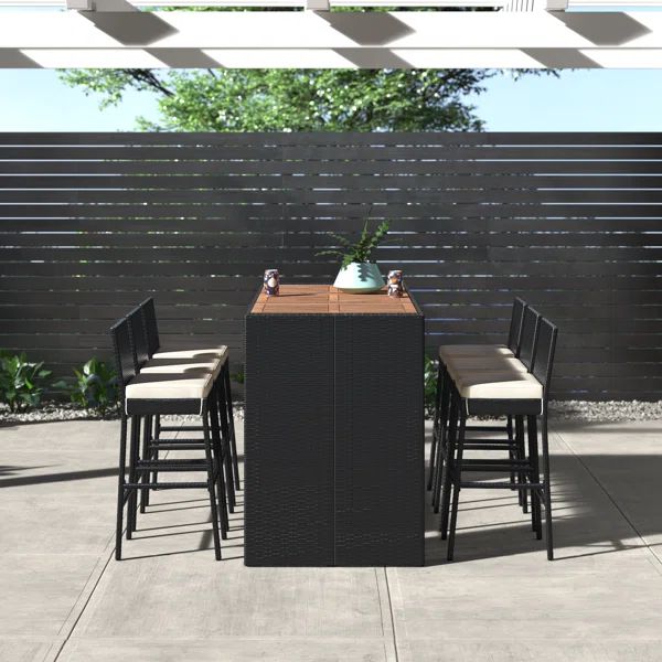 Arayla 6 - Person Rectangular Outdoor Dining Set with Cushions | Wayfair North America