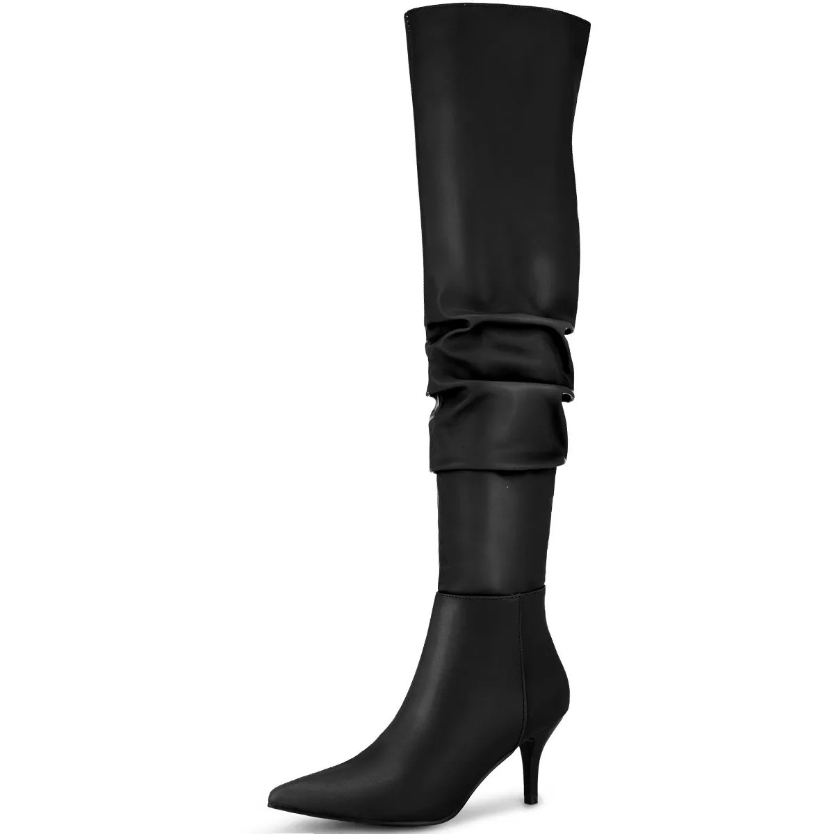 Perphy Women's Pointy Toe Slouches Stiletto Heels Over the Knee Boots | Target