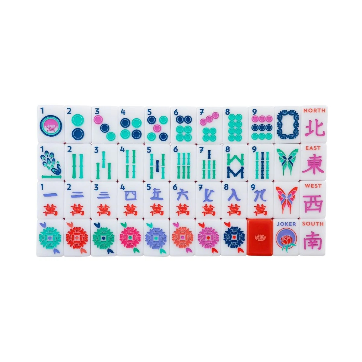 Mahjong Tile Set in Ruby | House Collection, Modern & Playful | The Mahjong House