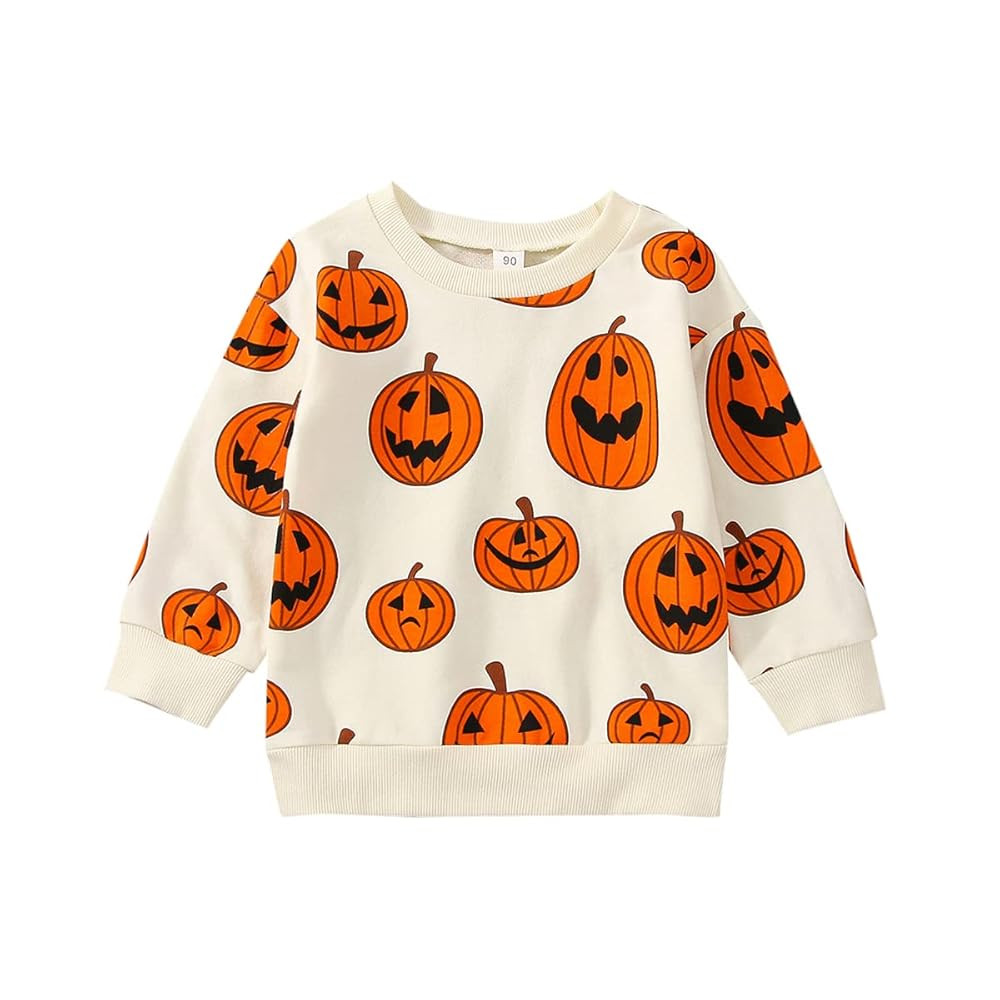Toddler Infant Baby Girl Boy Halloween Outfit Pumpkin Sweatshirt Oversized Onesie Bubble Romper S... | Amazon (US)