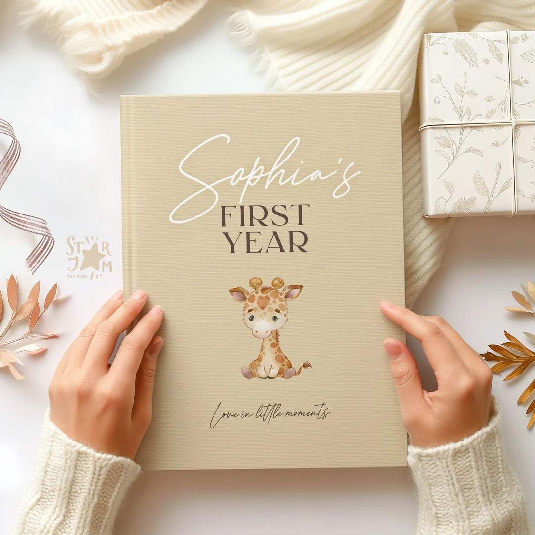 Baby's First Year Beige. Personalized Baby Memory Book. Gift for Parents, Journal for Newborn, Re... | Etsy (US)