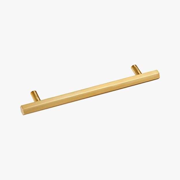 hex brushed brass handles | CB2