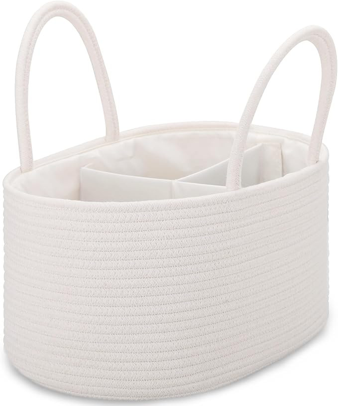 COMSE Large Diaper Caddy Organizer for Girl Boy, Gift Basket, Car Diaper Caddy with Handles, Cott... | Amazon (US)