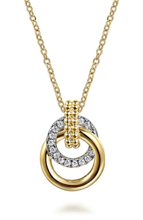 Gabriel & Co. Bujukan Diamond Link Pendant Necklace in Gold Multi at Nordstrom, Size 17.5 | Nordstrom