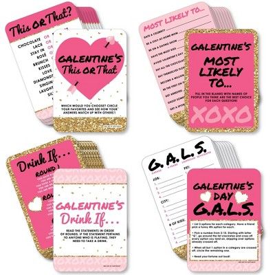 Big Dot of Happiness Be My Galentine - 4 Valentine’s Day Party Games - 10 Cards Each - This or ... | Target