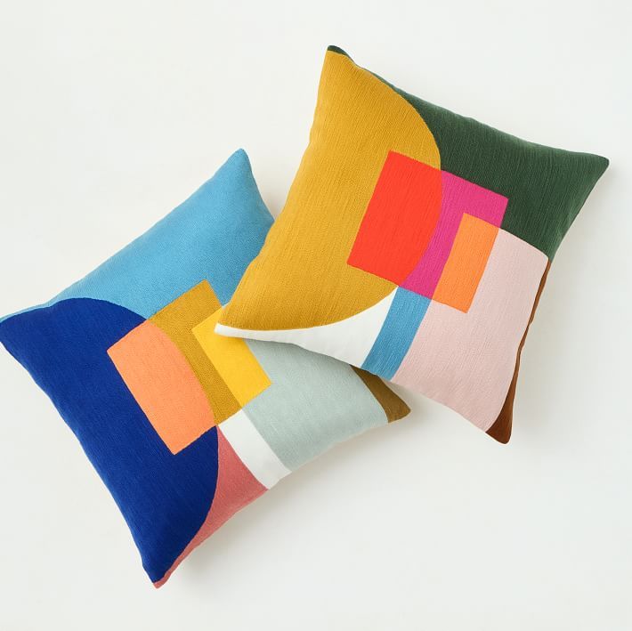 Half Moon Layered Blocks Pillow Cover | West Elm (US)