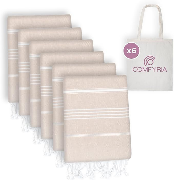 Turkish Beach Towels with Travel Bags - 1/2/4/6 Pack - XL 39 x 71 Cotton Beach Towels - Made in T... | Amazon (US)