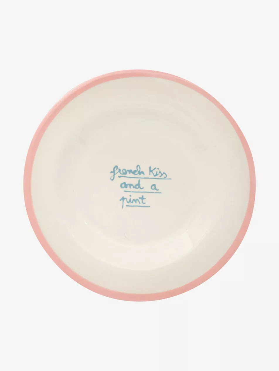 French Kiss hand-painted ceramic plate 20cm | Selfridges