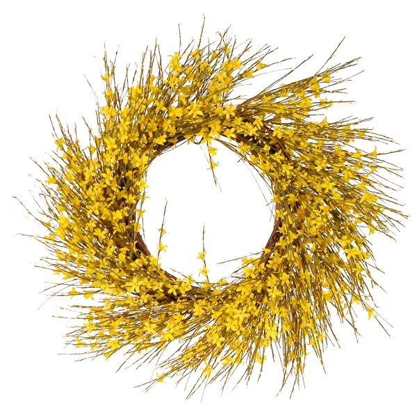 Faux Forsythia Wire and Paper Wreath | Wayfair North America