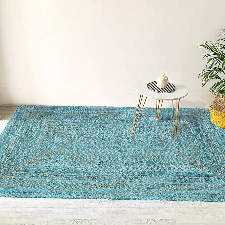 Jute Chindi Cotton Area Rug - Handcrafted Traditional Rugs - Braided Carpet - Natural Shag Rugs f... | Amazon (US)