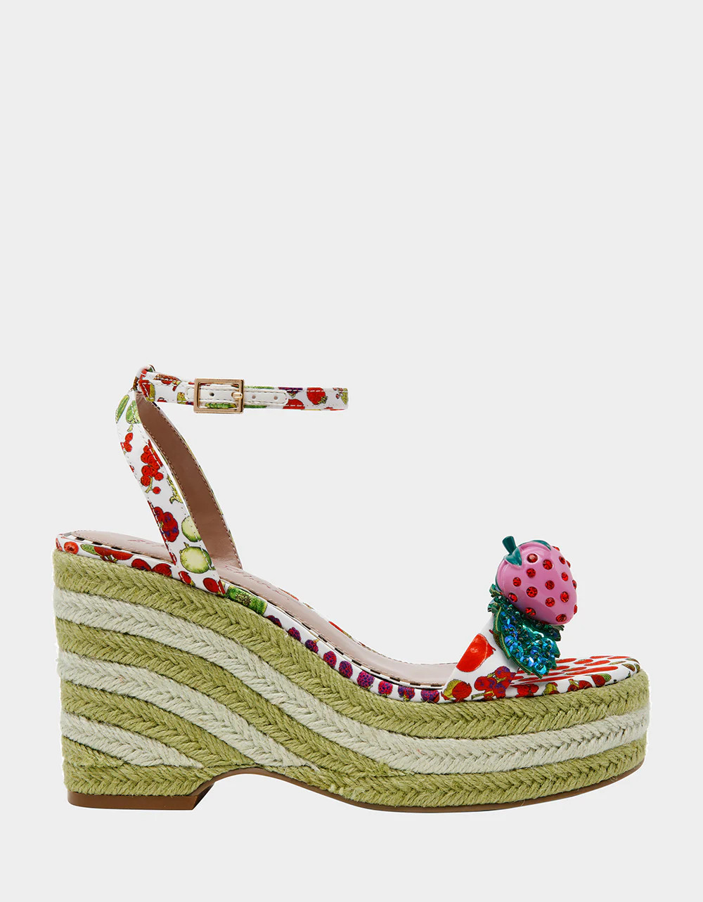 BOBBIE White Multi Women's Platform Wedge Heel | Betsey Johnson