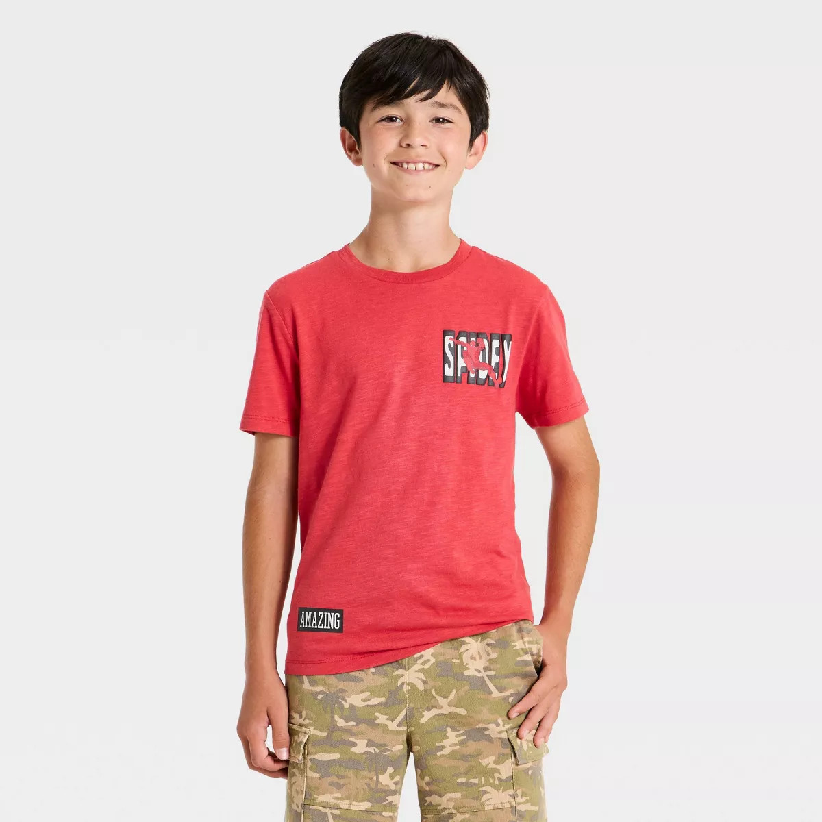 Boys' Disney Marvel Spidey Short Sleeve Front and Back Graphic T-Shirt - Red L | Target