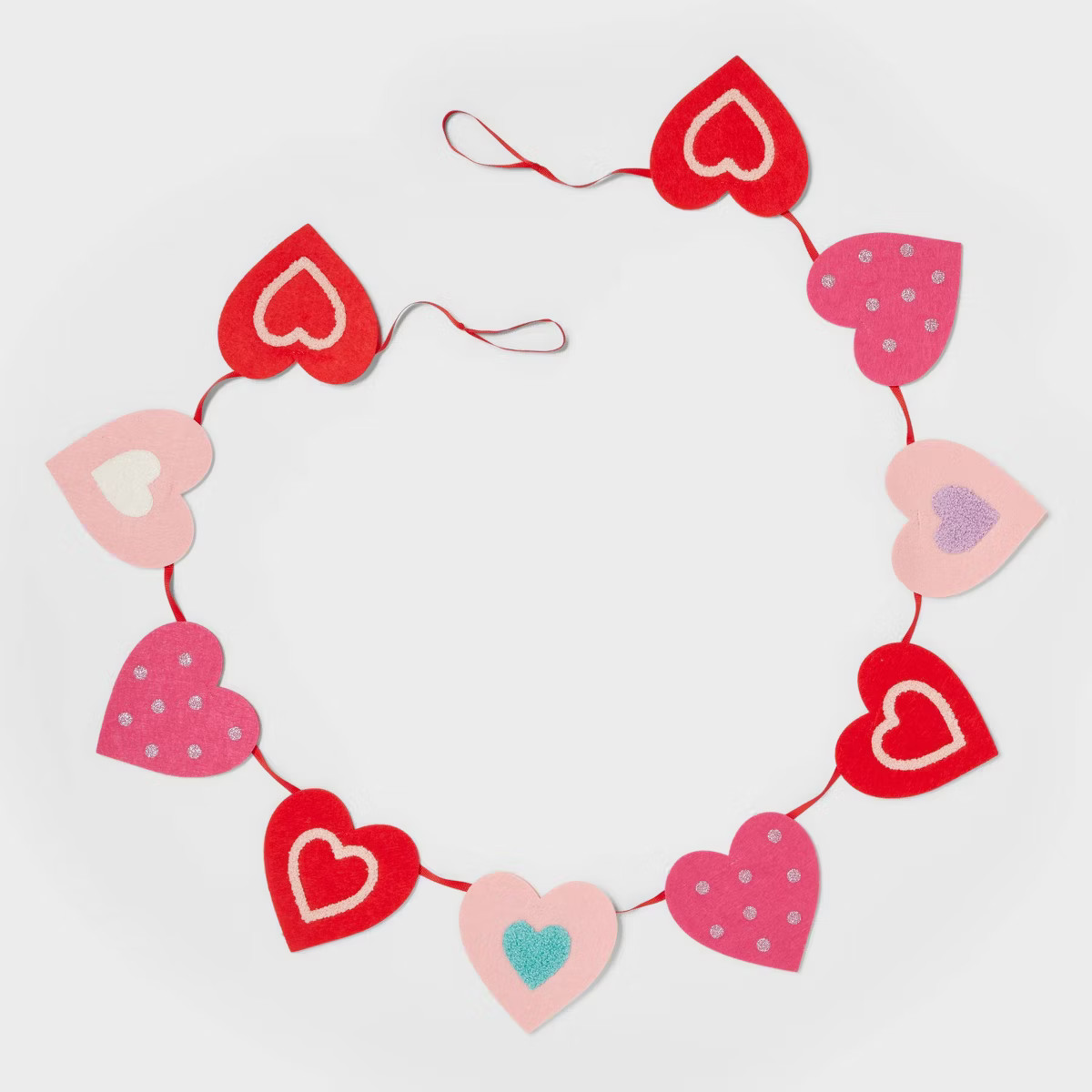 72" Felt Valentine's Day Heart Decorative Wall Garland - Spritz™ | Target