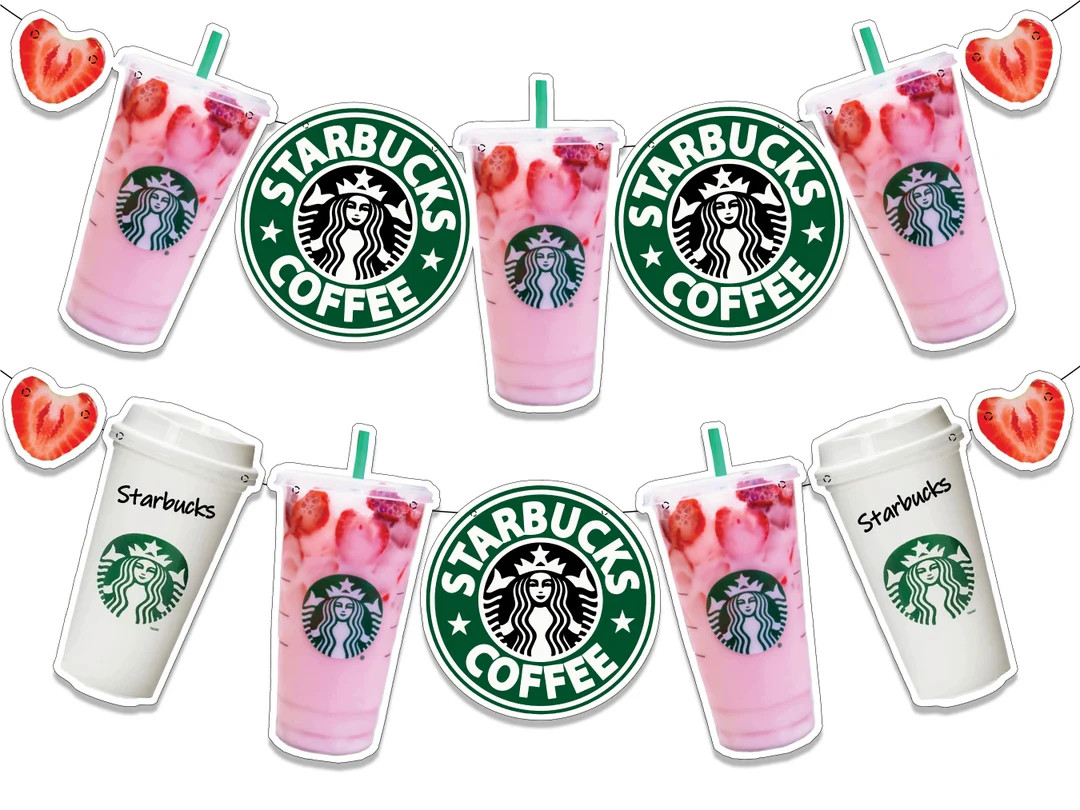 Instant Download Pink Drink Starbucks Banner Starbucks Birthday Banner Starbucks Coffee Party Sta... | Etsy (US)